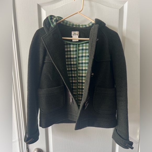 Lacoste Dark Green Jacket with Patterned Lining - Picture 1 of 6